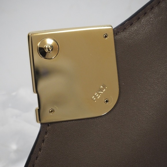 Fendi Chain Wallet FF Diamond Zucca Pattern Brown - Picture 12 of 13